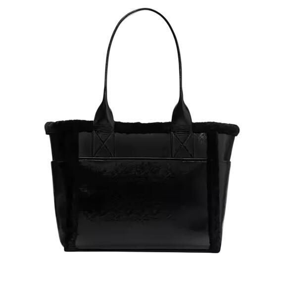 KATE SPADE New York Jette Faux Shearling Tote Bag Black K5797 NEW - Picture 2 of 5
